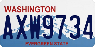 WA license plate AXW9734