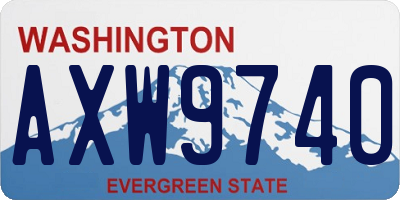 WA license plate AXW9740