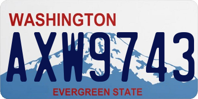 WA license plate AXW9743