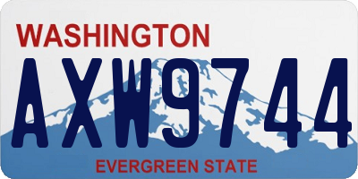 WA license plate AXW9744