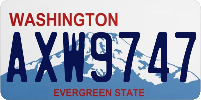 WA license plate AXW9747