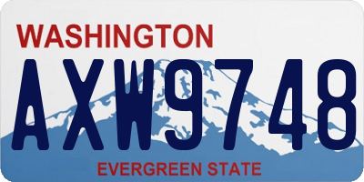 WA license plate AXW9748