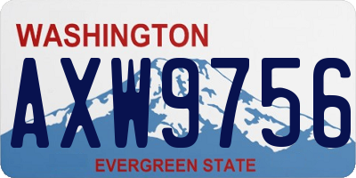 WA license plate AXW9756