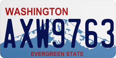 WA license plate AXW9763