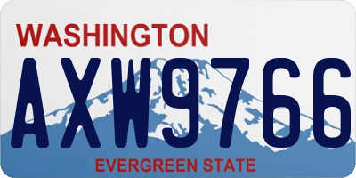 WA license plate AXW9766