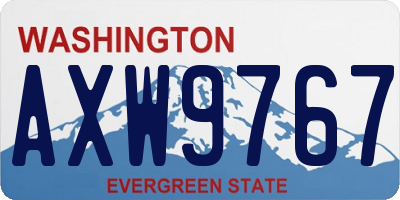 WA license plate AXW9767