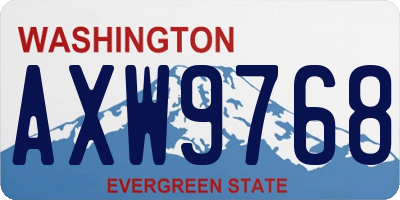 WA license plate AXW9768