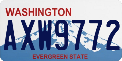 WA license plate AXW9772