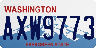 WA license plate AXW9773