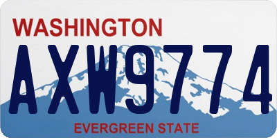 WA license plate AXW9774