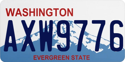 WA license plate AXW9776