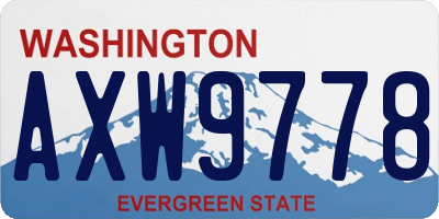 WA license plate AXW9778
