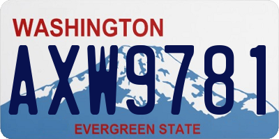 WA license plate AXW9781