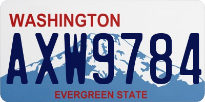 WA license plate AXW9784
