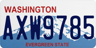 WA license plate AXW9785