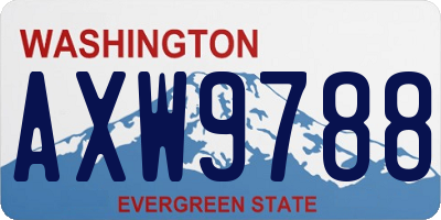 WA license plate AXW9788