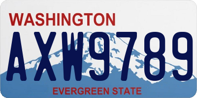 WA license plate AXW9789
