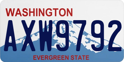 WA license plate AXW9792