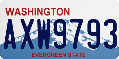 WA license plate AXW9793
