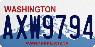 WA license plate AXW9794