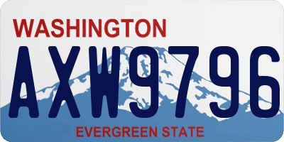 WA license plate AXW9796