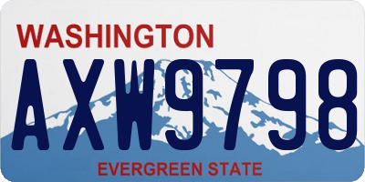 WA license plate AXW9798