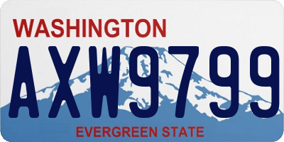 WA license plate AXW9799
