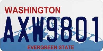 WA license plate AXW9801