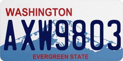 WA license plate AXW9803