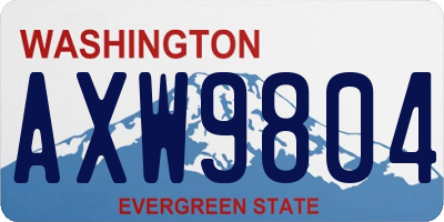WA license plate AXW9804