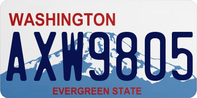 WA license plate AXW9805