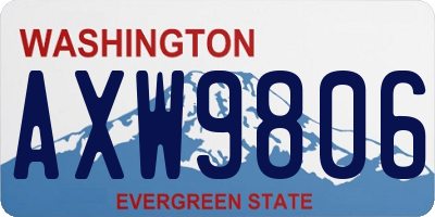 WA license plate AXW9806