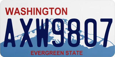 WA license plate AXW9807