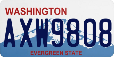 WA license plate AXW9808