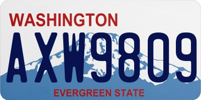 WA license plate AXW9809