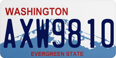 WA license plate AXW9810