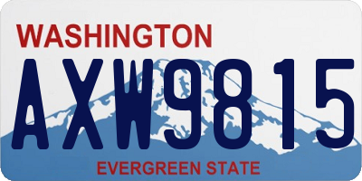 WA license plate AXW9815