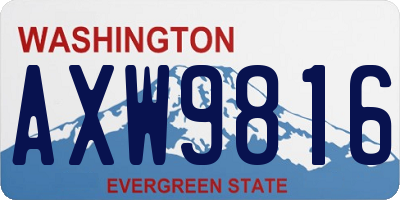 WA license plate AXW9816