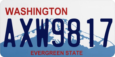 WA license plate AXW9817