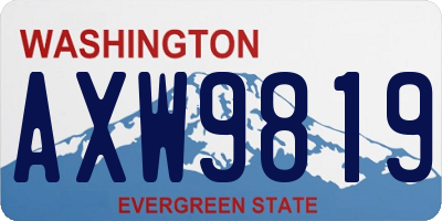 WA license plate AXW9819