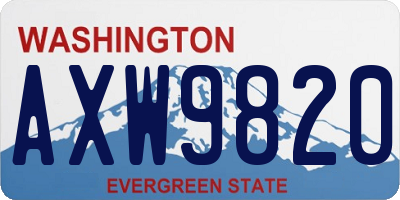 WA license plate AXW9820