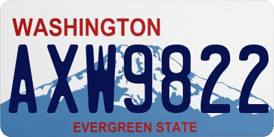 WA license plate AXW9822