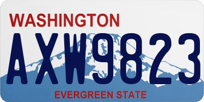 WA license plate AXW9823