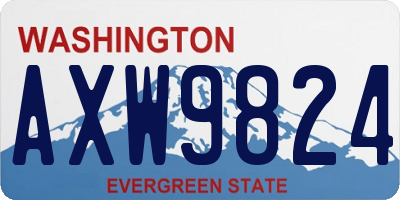 WA license plate AXW9824