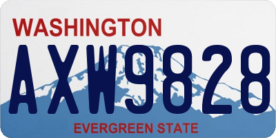WA license plate AXW9828