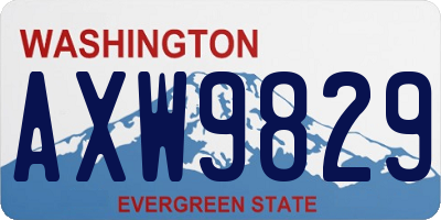 WA license plate AXW9829