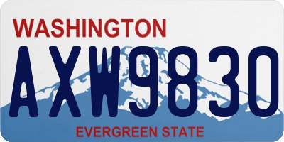 WA license plate AXW9830