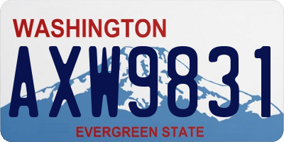 WA license plate AXW9831