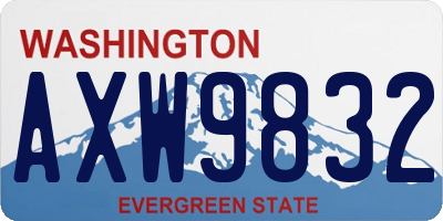 WA license plate AXW9832