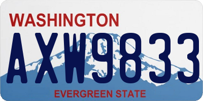 WA license plate AXW9833